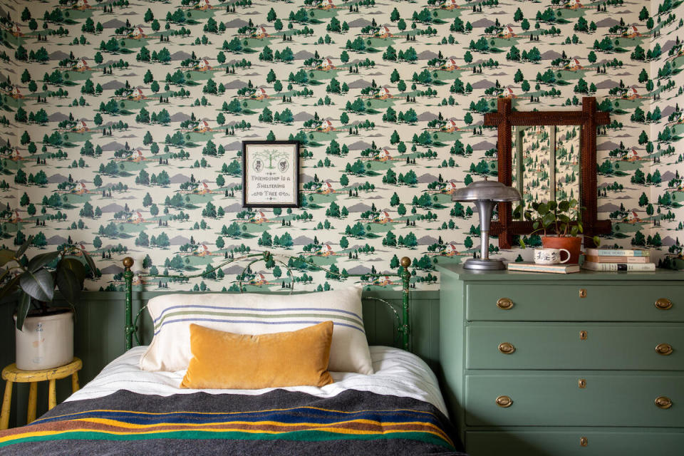 Farm Toile wallpaper in Multi by Max Humphrey for Chasing Paper