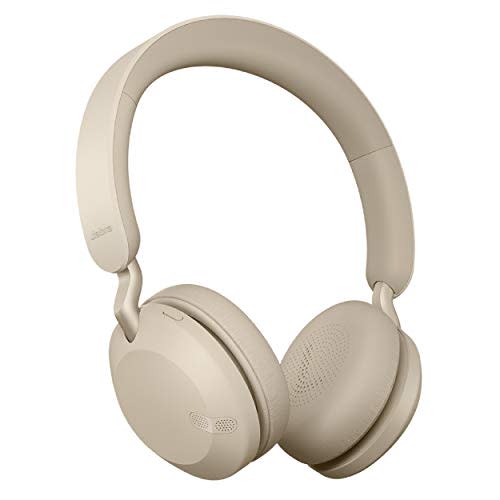 Jabra Elite 45h, Gold Beige – On-Ear Wireless Headphones with Up to 50 Hours of Battery Life, S…