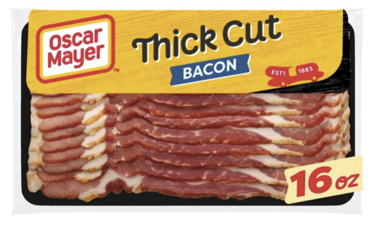 16 ounce package of Oscar Mayer Thick Cut Bacon.