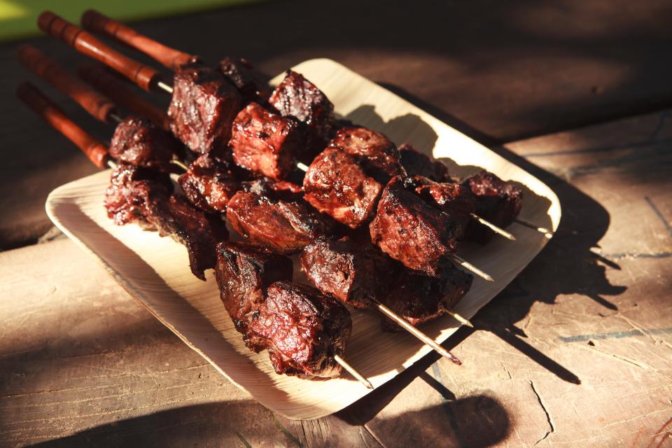 Steak Skewers With Cherry BBQ Sauce