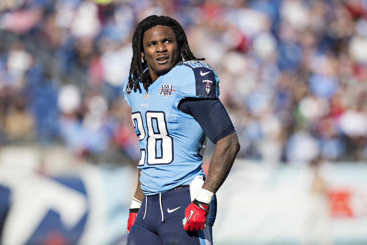 Chris Johnson's representatives deny a report linking him to an alleged gang-related murder-for-hire plot. (Photo by Wesley Hitt/Getty Images)