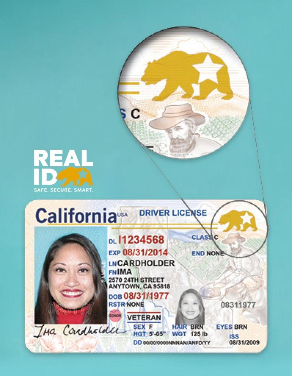 PHOTO: An example of a REAL ID from California issued by the DMV. (Dept. of Motor Vehicles)