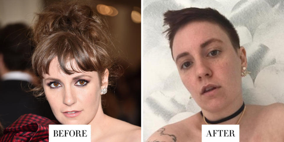 <p><strong>When:</strong> 20 June</p><p><strong>Style change:</strong> Lena Dunham joined the buzzcut hype and shaved off her hair into a super short pixie cut with a <a rel="nofollow noopener" href="http://www.harpersbazaar.co.uk/beauty/hair/news/a42208/lena-dunham-pixie-haircut/" target="_blank" data-ylk="slk:charitable motive behind the new style;elm:context_link;itc:0;sec:content-canvas" class="link ">charitable motive behind the new style</a>. </p>