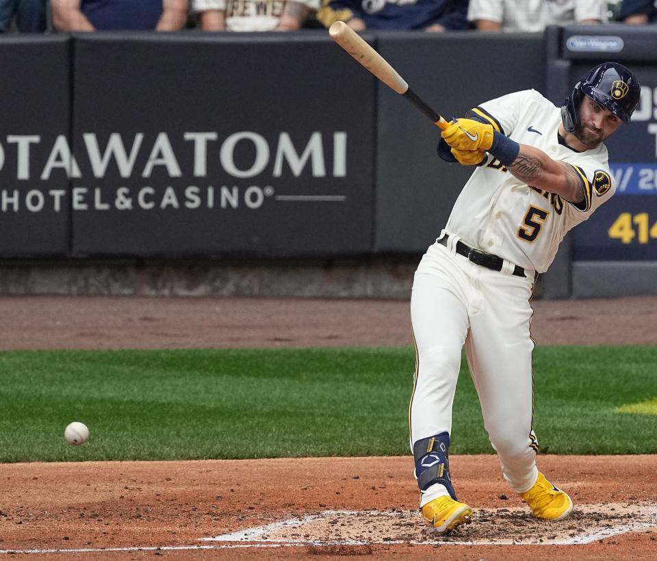 Outfielder Garrett Mitchell is one of several young players who are expected to see time with the Brewers next season.