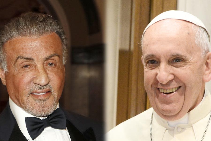 Sylvester Stallone se reúne con el Papa Francisco y éste le lanza golpes de box