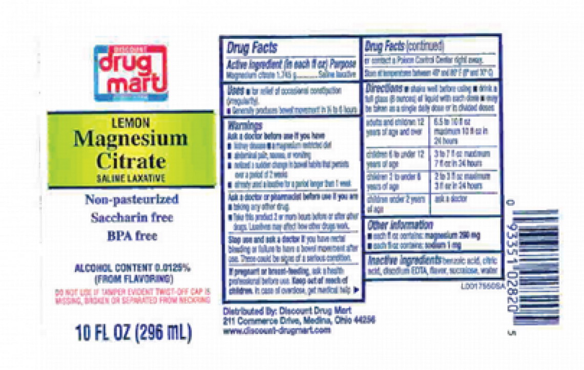 Label for Discount Drug Mart Magnesium Citrate