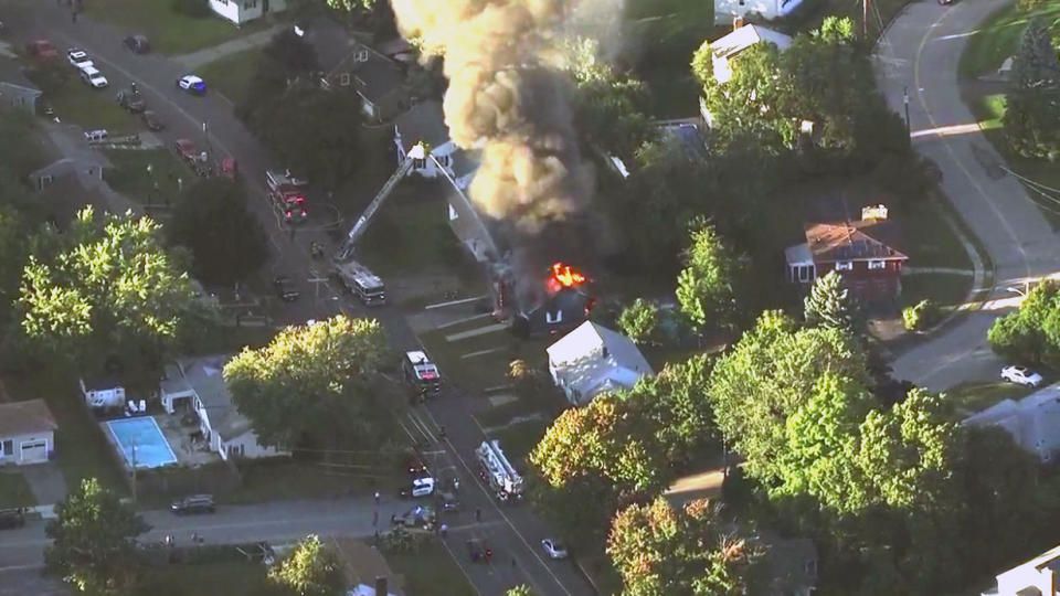 <em>Aerial photos showed homes torn apart by the blasts (Picture: WCVB via AP)</em>