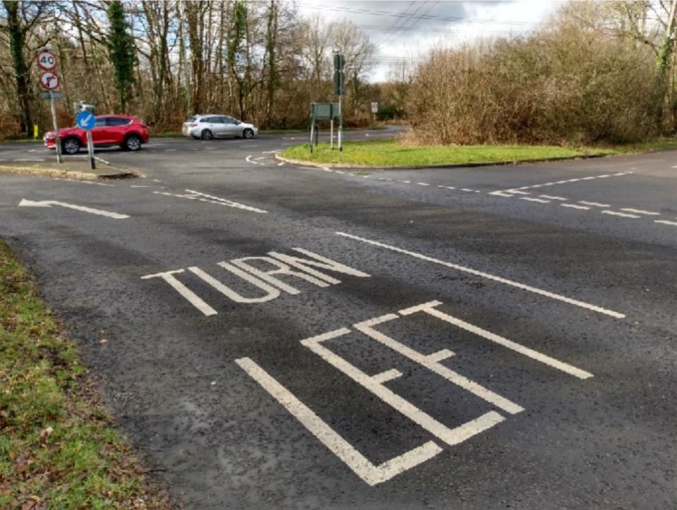 Daily Echo: A CCTV camera has been installed to enforce the ban on right turns at the junction of Staplewood Lane and the A326 Marchwood Bypass