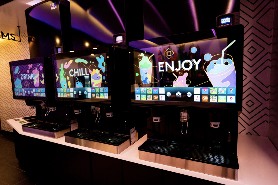 The digital drink machine inside Taco Bell's new NYC location.