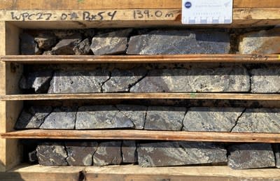 Photo 1. Portion of Upper Massive Sulfide Interval WPC22-07 138.0-143.5 meters - 4.5 meters - Massive Intergrown Sphalerite, Argentiferous Galena and Recrystalline Dolomite (CNW Group/Western Alaska Minerals Corp.)