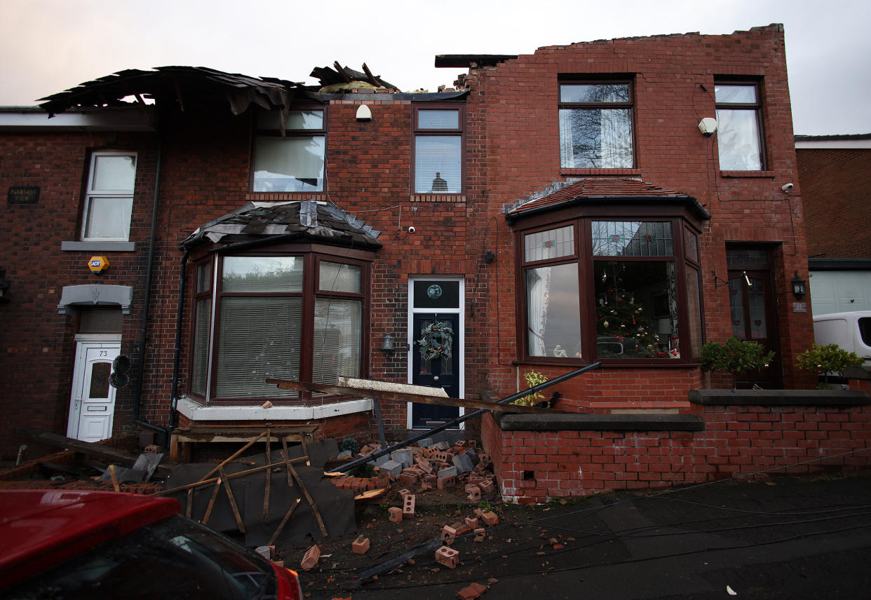 Residents had to flee their homes after roofs were blown off during a tornado. (Reach)