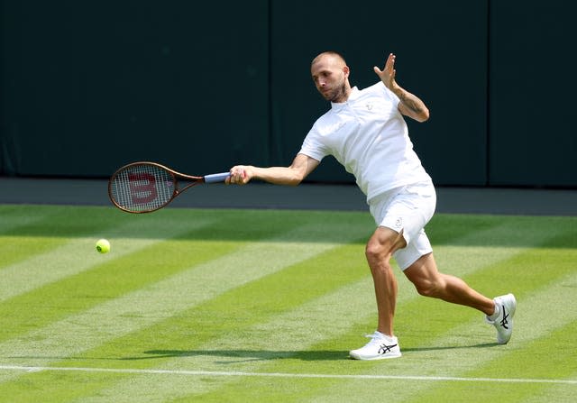 Dan Evans is two sets down to Quentin Halys 