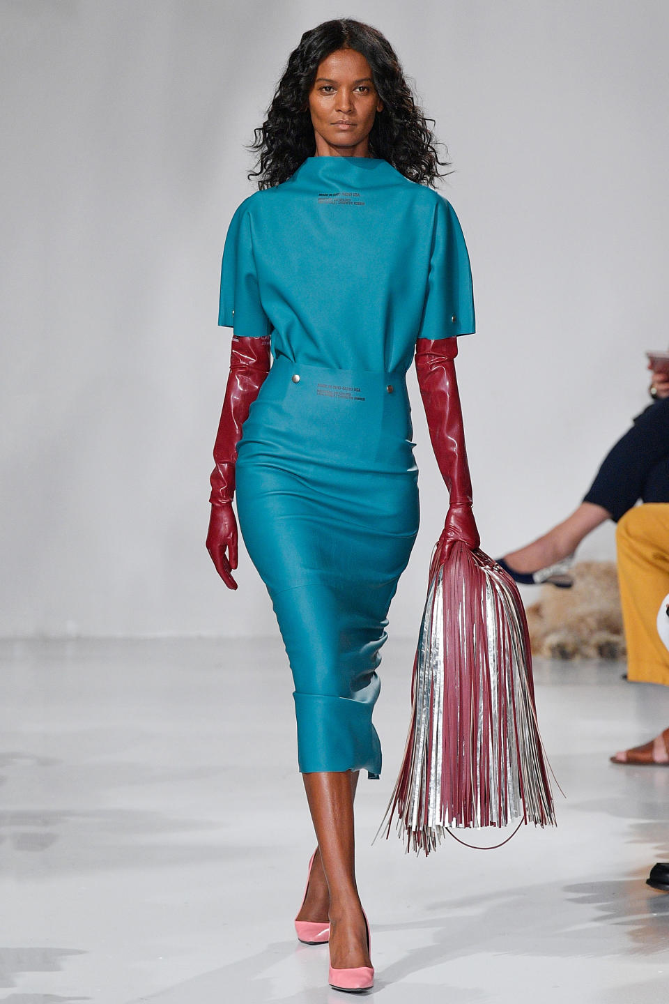 <p>The fashion week veteran looked futuristic at Calvin Klein.</p>