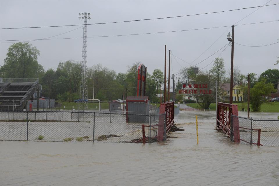 Skiles Field is in a flood plain and was underwater many times, as seen here in May 2021.