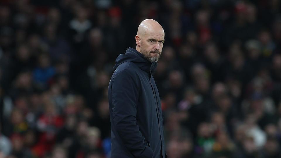 Erik Ten Hag looks on during match