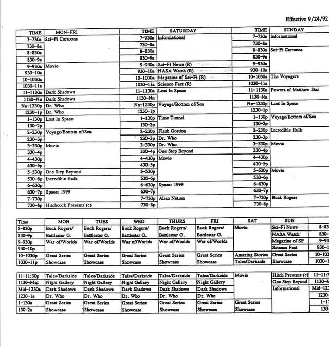 Sci-Fi Channel TV Guide