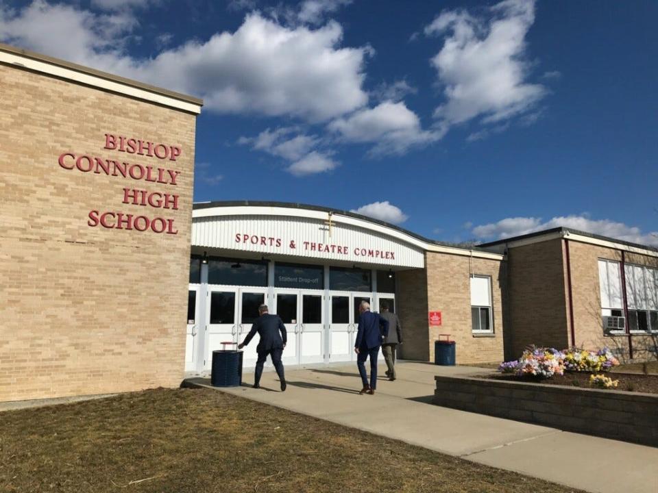 The Diocese of Fall River announced Wednesday that Bishop Connolly High School will cease operations at the end of the 2022-23 academic year. In this file photo, police responded to Bishop Connolly last month after an unknown individual called in a threat to the school. The threat was unfounded, but prompted the brief lockdown of all Fall River public and Catholic schools.