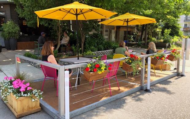 Hundreds of temporary patios have sprung up throughout B.C. to accommodate outdoor dining during the pandemic. 