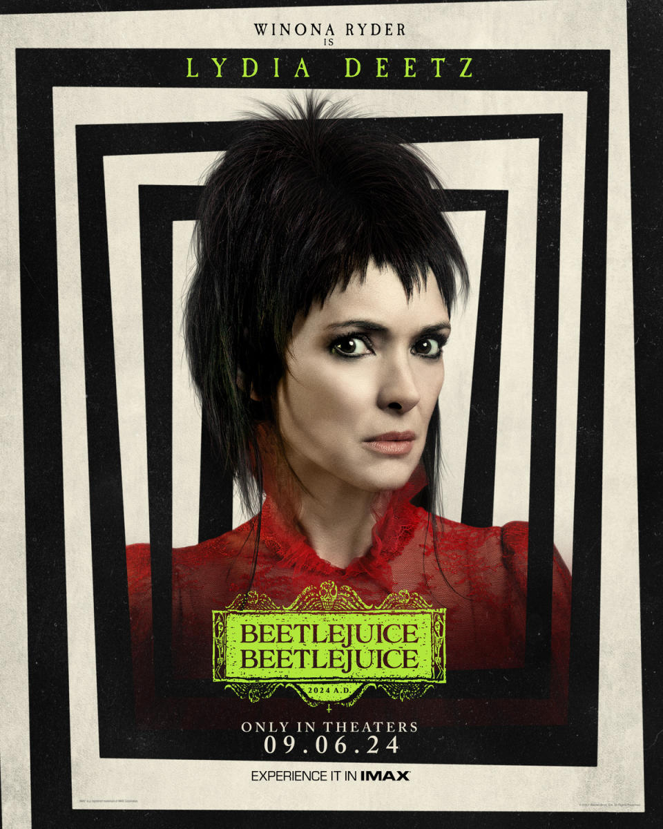 Winona Ryder's Beetlejuice Beetlejuice character poster