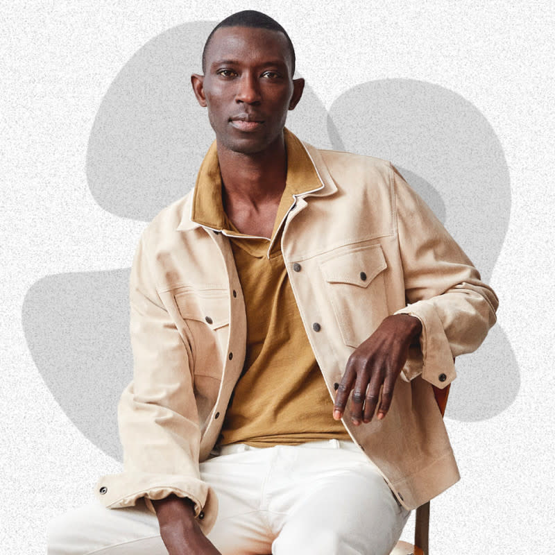 <p>Courtesy of Todd Snyder</p><p>Todd Snyder’s luxe take on the trucker jacket is a dressy alternative to denim. The Dylan jacket is made in Italy from buttery soft calf suede, and it’s available in a range of rich earth tones, perfectly on trend for fall. The jacket features snap buttons, adding a subtle <a href="http://mensjournal.com/style/western-shirts" rel="nofollow noopener" target="_blank" data-ylk="slk:Western flair;elm:context_link;itc:0;sec:content-canvas" class="link ">Western flair</a>. The only downside to wearing this fall jacket is the time it might take to choose a favorite color.</p><p>[$998; <a href="https://www.tkqlhce.com/click-100769973-13897870?sid=mj-falljackets-jzavaleta-080423-update&url=https%3A%2F%2Fwww.toddsnyder.com%2Fcollections%2Fouterwear%2Fproducts%2Fsuede-dylan-jacket-sand-4" rel="nofollow noopener" target="_blank" data-ylk="slk:toddsnyder.com;elm:context_link;itc:0;sec:content-canvas" class="link ">toddsnyder.com</a>]</p>