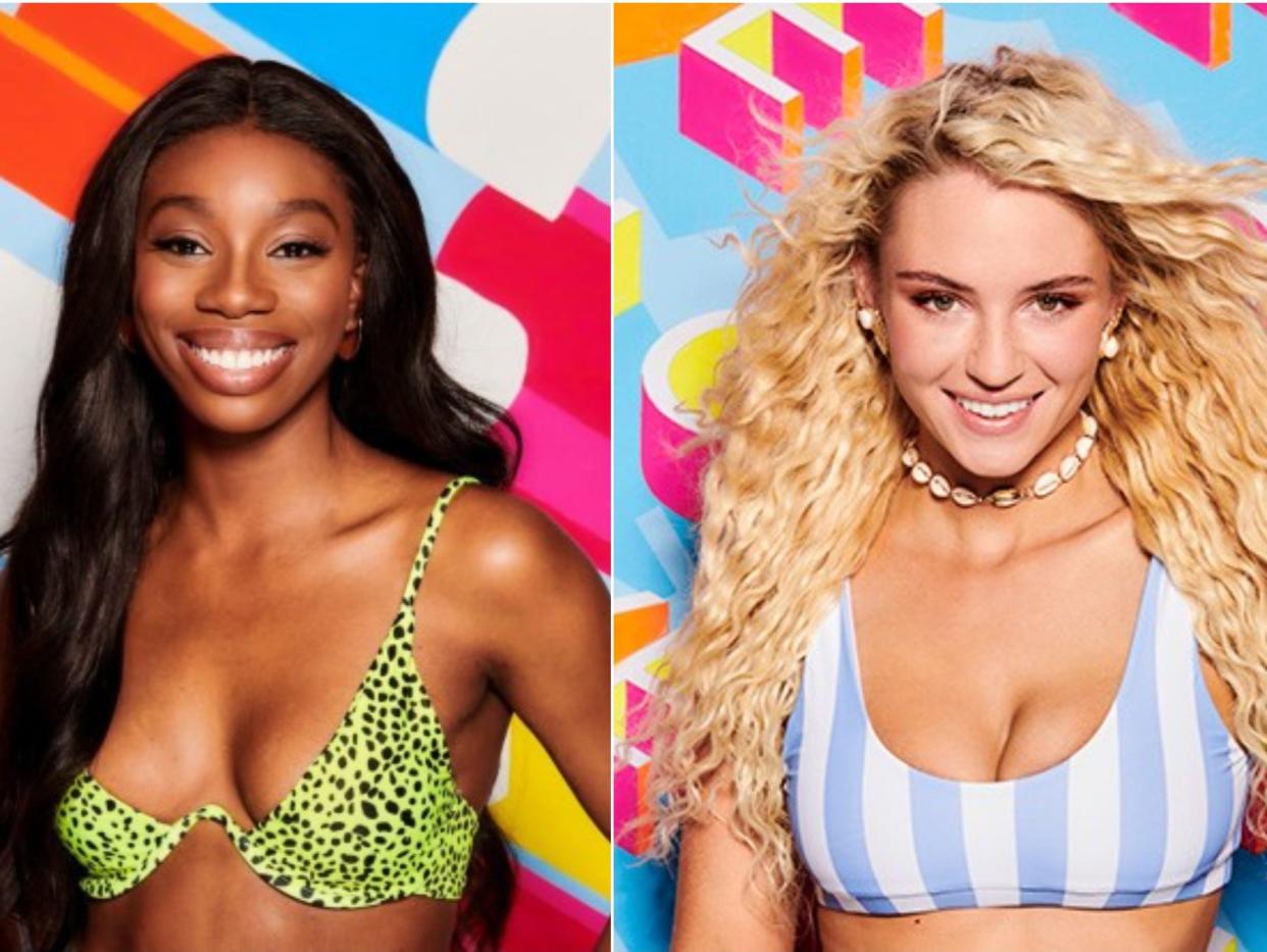 Yewande Biala (left) has responded after her fellow former Love Island contestant Lucie Donlan appeared to accuse Biala of bullying her during the show (ITV)