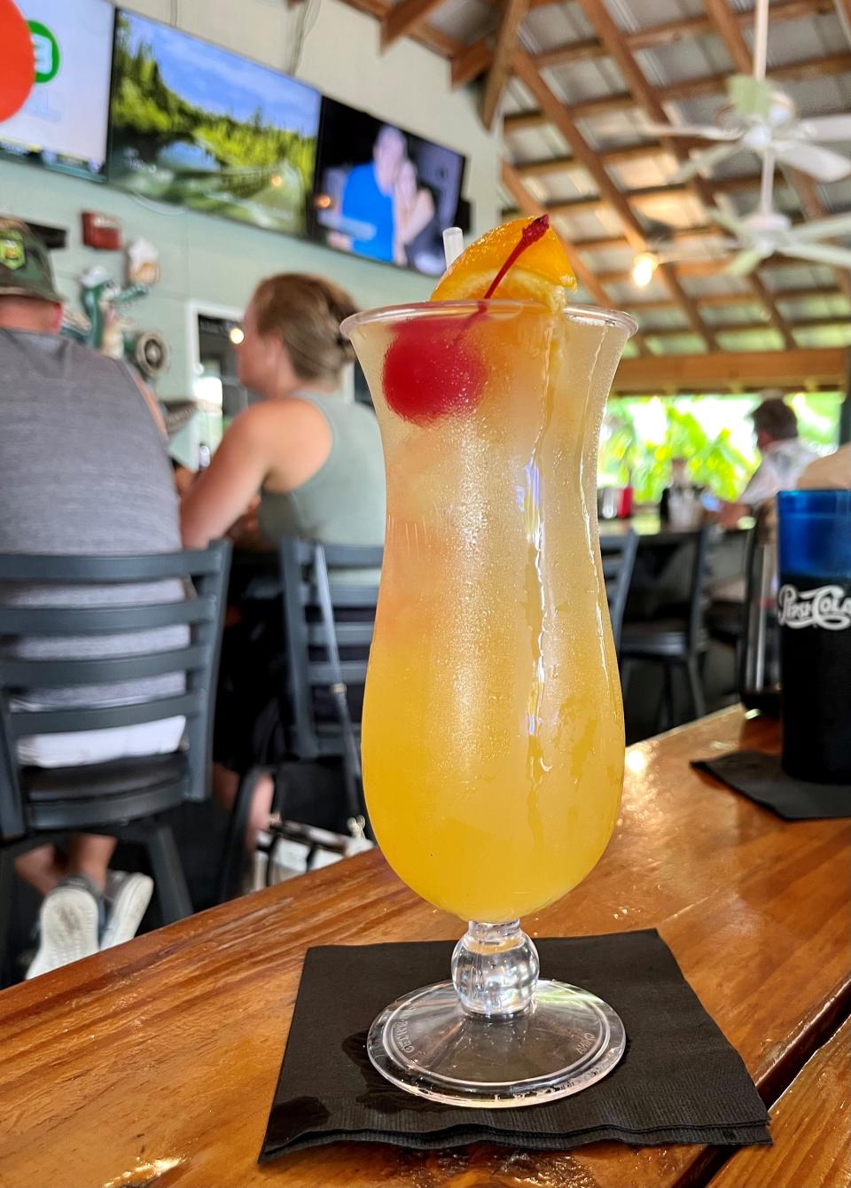 Rum Bucket's tropical cocktails are perfect for sipping at the back tiki bar.