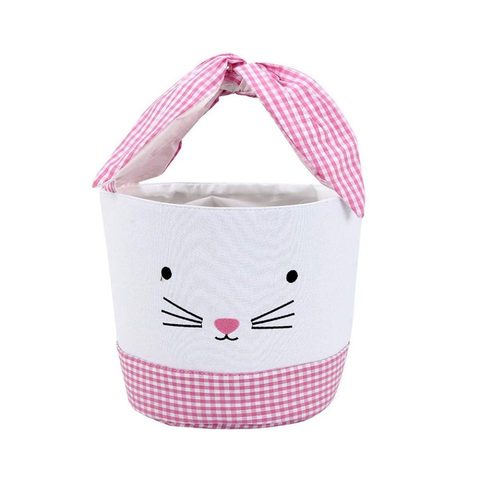 1) Canvas Cotton Personalized Candy Egg Basket