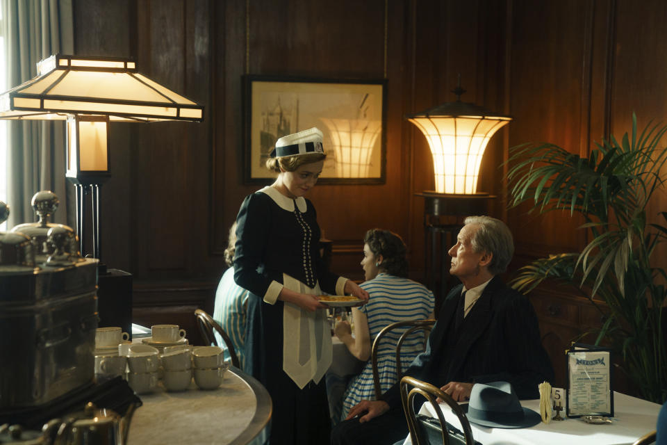 CORRECTS ID AT LEFT TO AIMEE LOU - This image released by Sony Pictures Classics shows Aimee Lou, left, and Bill Nighy in a scene from "Living." (Ross Ferguson/Sony Pictures Classics via AP)