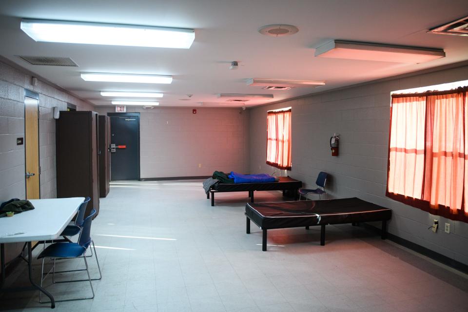Part of the menÕs area at the Salvation Army shelter on Alexander Street in Fayetteville.