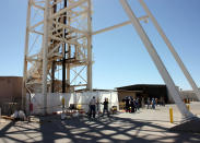 In this March 7, 2014 photo released the U.S. Department of Energy, specially-trained workers make unmanned tests inside a nuclear waste dump in Carlsbad, N.M. They are finalizing plans to enter the nation's only underground nuclear waste dump after two separate incidents forced its closure weeks ago, including a leak that exposed more than a dozen workers to low levels of radiation. Officials with the DOE's Waste Isolation Pilot Plant say initial testing shows there's no contamination at an air intake shaft that leads into the mine or at the bottom of the mine's salt shaft. (AP Photo/Department of Energy)