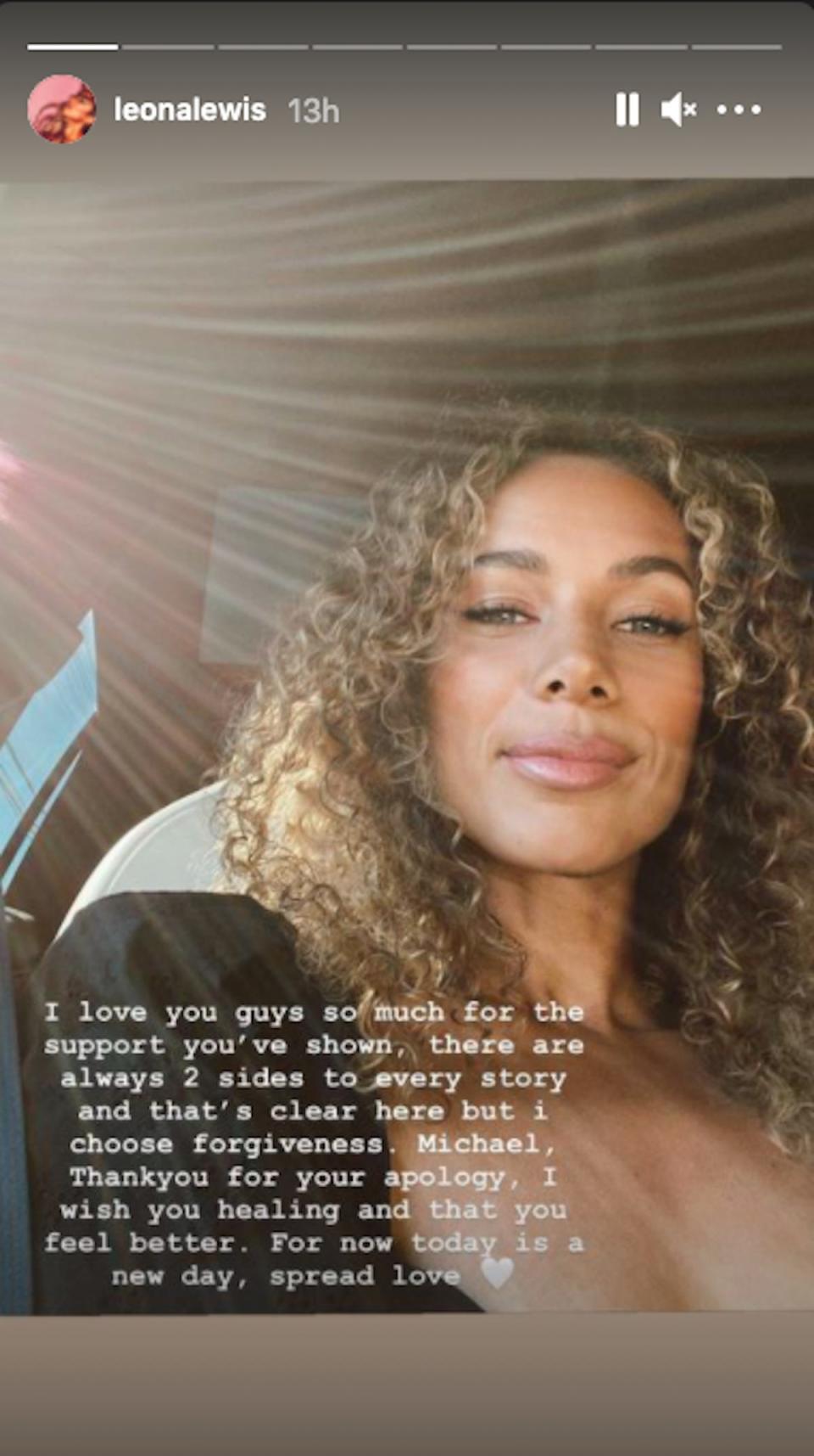 Leona Lewis Instagram Story