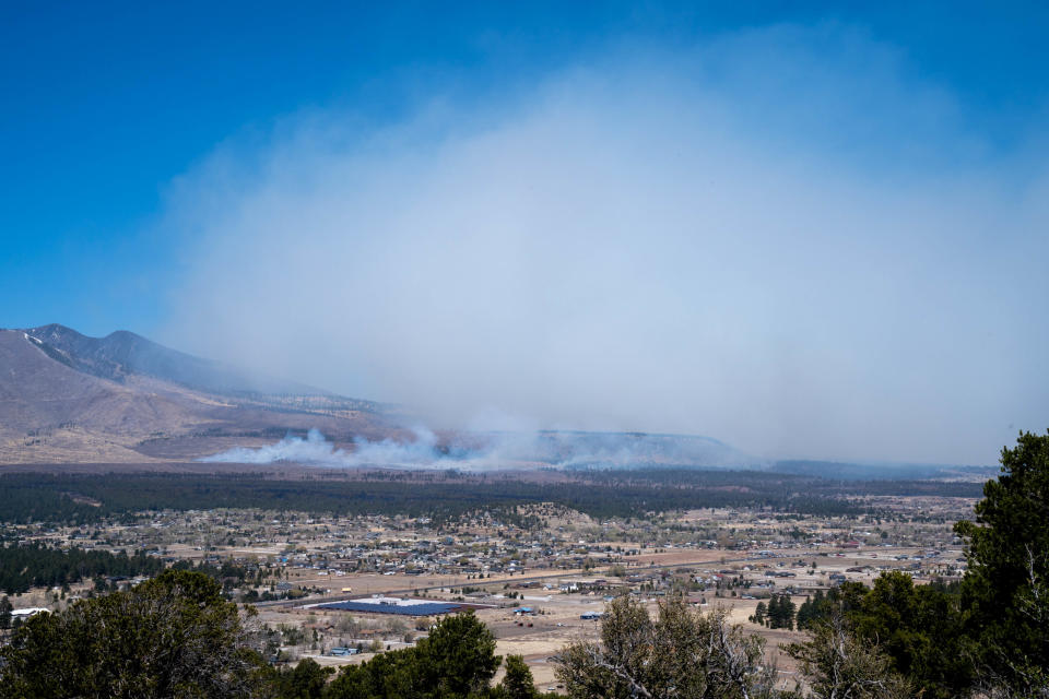 Smoke from the Tunnel Fire, April 20, 2022, north of Flagstaff, Arizona.
