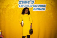 <p>In a yellow dress to match the lemonade in her hand, comedian and talk show host <a href="https://people.com/tv/ziwe-advice-for-black-women-in-entertainment/" rel="nofollow noopener" target="_blank" data-ylk="slk:Ziwe;elm:context_link;itc:0;sec:content-canvas" class="link ">Ziwe</a> brightens up her event with beverage brand Loyal 9 in New York.</p>