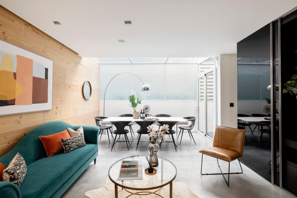 St. Lukes Mews Home in Knotting Hill, modern, contemporary interior with black exterior