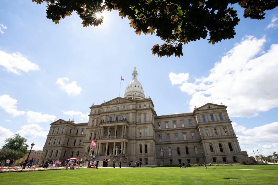 The Michigan State Capitol is seen on July 30, 2022 in Lansing, Michigan.