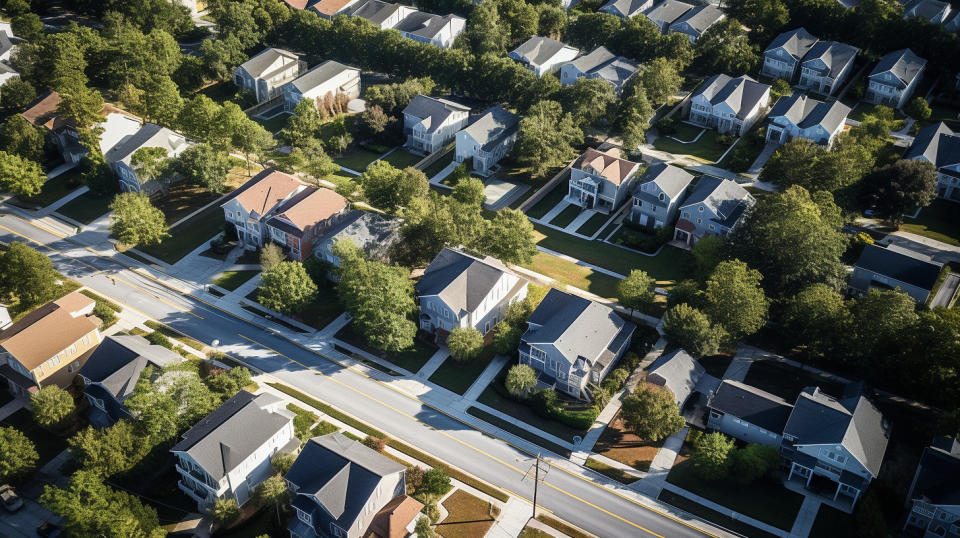 An aerial view of multifamily properties in the southeastern United States.