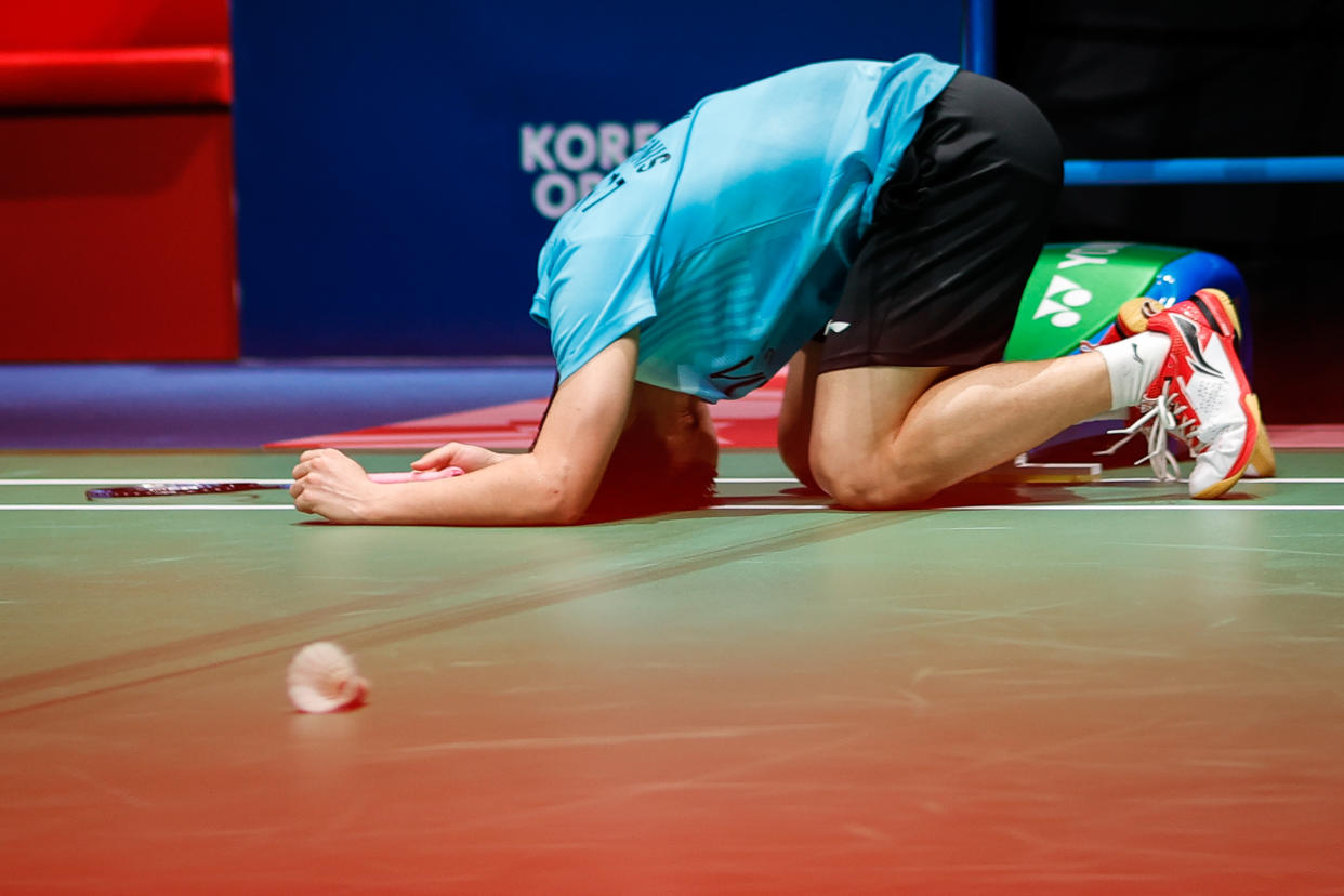 Singapore shuttler Loh Kean Yew rues a missed opportunity against Denmark's Anders Antonsen in the Korea Open final. 