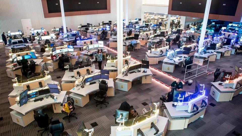 PHOTO: Communications officers work at the Harris County 911 Call Center, May 18, 2021, in Houston.  (Brett Coomer/Houston Chronicle via Getty Images)