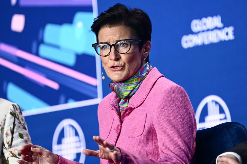 Jane Fraser, CEO of Citi, speaks during the Milken Institute Global Conference in Beverly Hills, California, on May 1, 2023. (Photo by Patrick T. Fallon / AFP) (Photo by PATRICK T. FALLON/AFP via Getty Images)
