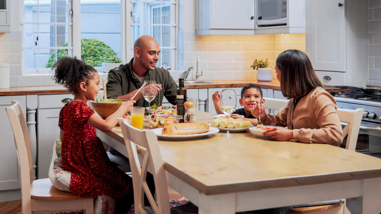 family eating dinner