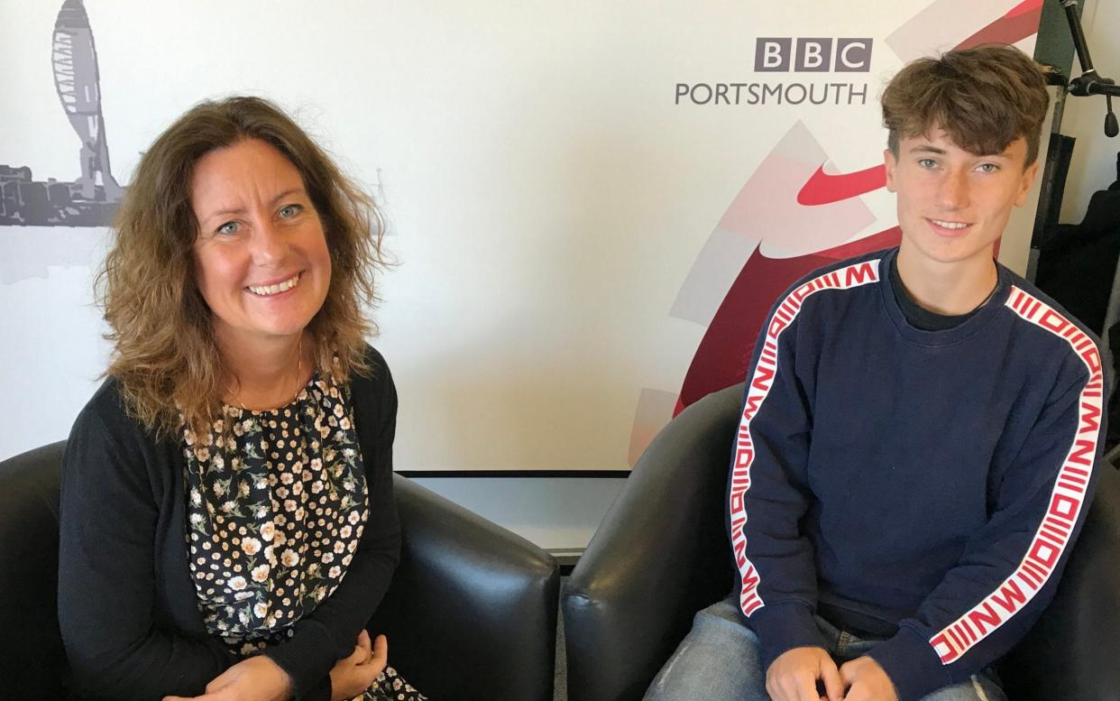 George Ashby, right, and his mother Dr Amelia Barnett  - Solent News & Photo Agency