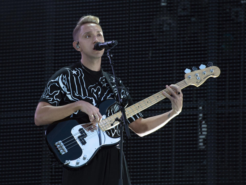 MANCHESTER, ENGLAND - JUNE 9: The XX bass player Oliver Sim performs with the band on the Parklife stage on day one of the Parklife Festival at Heaton Park on June 9, 2018 in Manchester, England. (Photo by Visionhaus/Corbis via Getty Images)