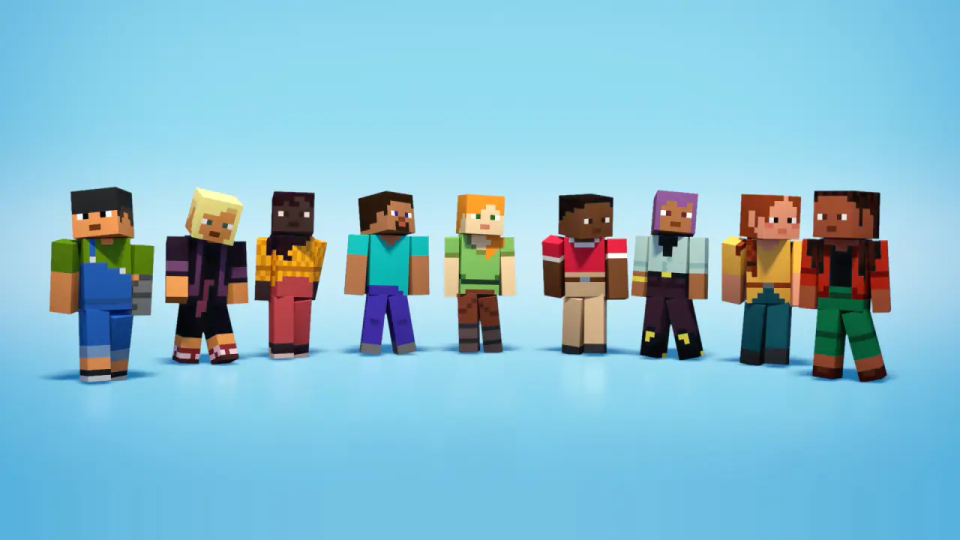 Sunny, Kai, Makena, Steve, Alex, Zuri, Efe, Ari y Noor (imagen: Mojang)