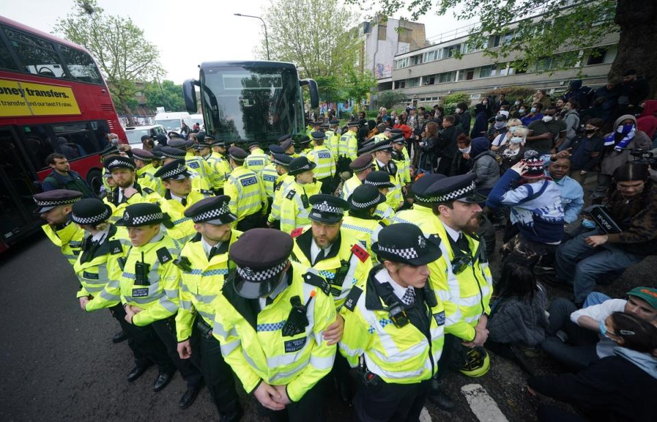 More than 40 officers attended the protest (PA)
