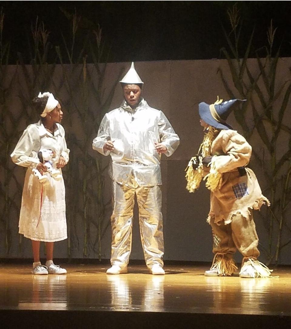 A'Jayden Ware playing the role of the Tin Man in a performance of "The Wiz Jr." at the Evansville African American Museum 2019 Summer Theatre Camp.