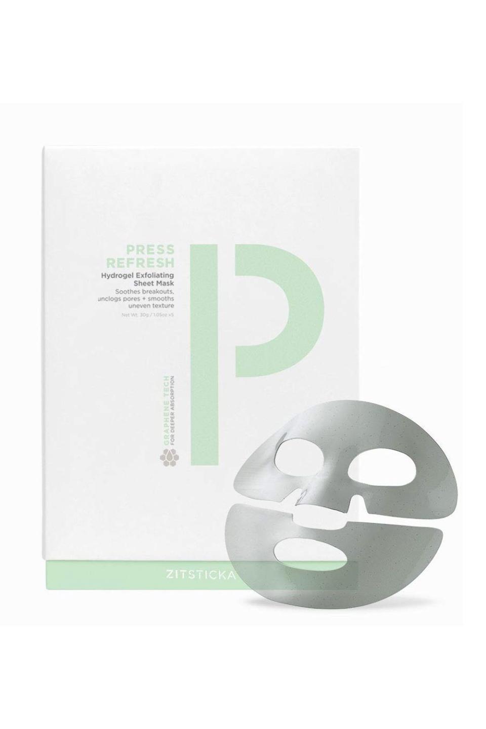 11) ZitSticka Press Refresh Hydrogel Exfoliating Sheet Mask