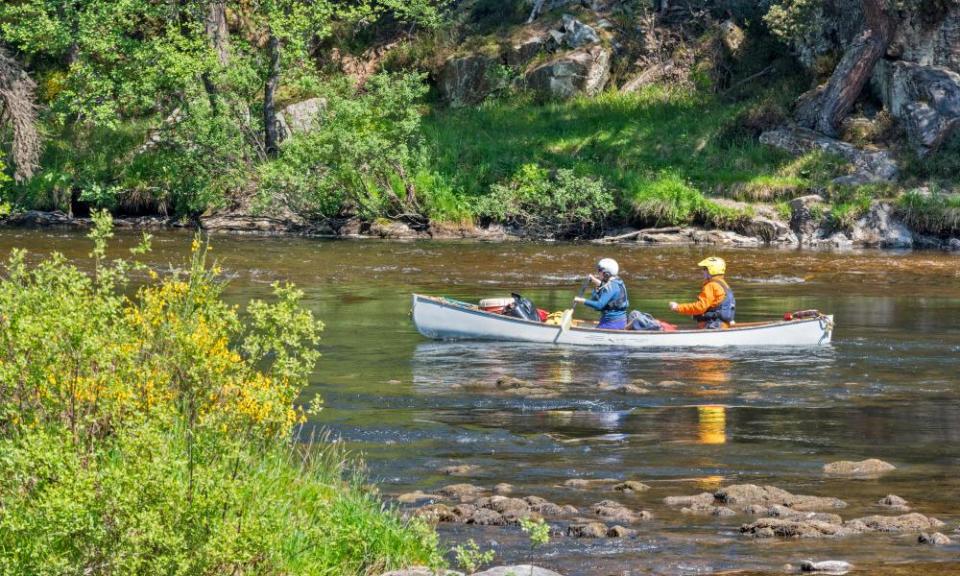 Canoeing the River Spey.