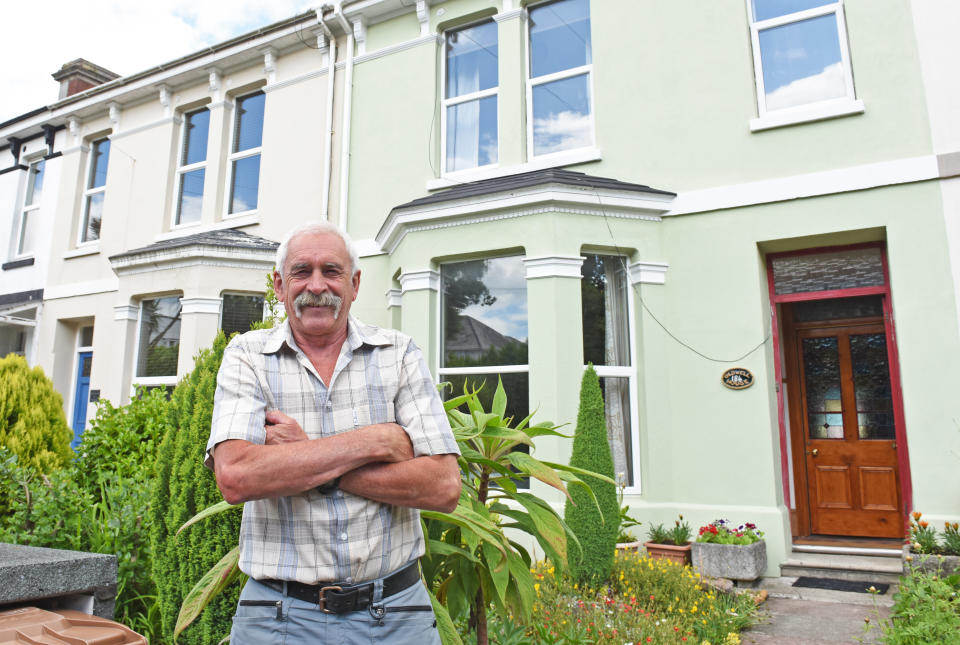 CATERS NEWS (PICTURED- A grandad has spent the last decade digging out a 17ft deep medieval well in his living room after noticing a slight dip in the floor when redecorating) - A grandad has spent the last decade digging out a 17ft deep medieval well in his living room after noticing a slight dip in the floor when redecorating. Colin Steer, from Plymouth, discovered the well after he noticed a dip in the floor while redecorating his living room ten years ago and has since spent the last decade digging out the 17ft well. The 70-year-old believes that the well could date back to medieval times after discovering an old sword while digging out the well and plans of the site suggests that the well could date back to the 1500s. Colin said: 