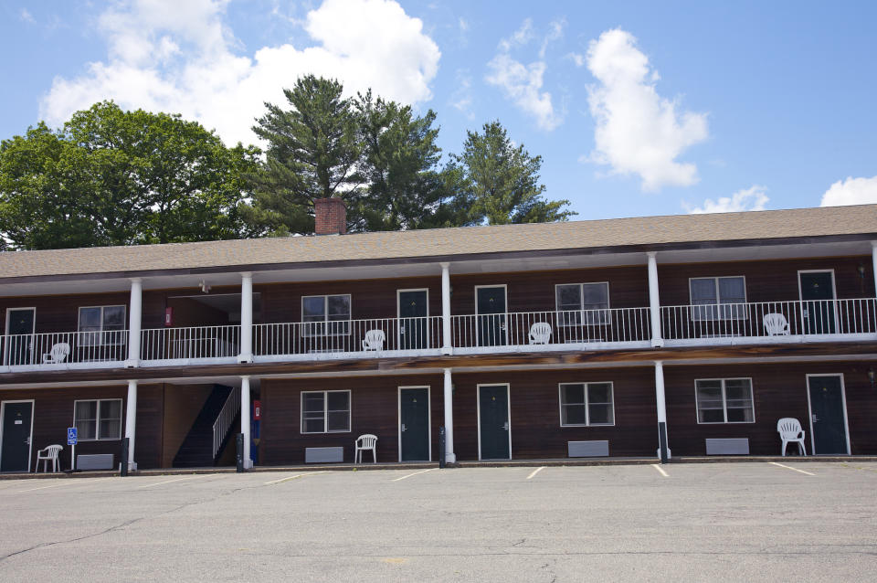 empty motel parking lot