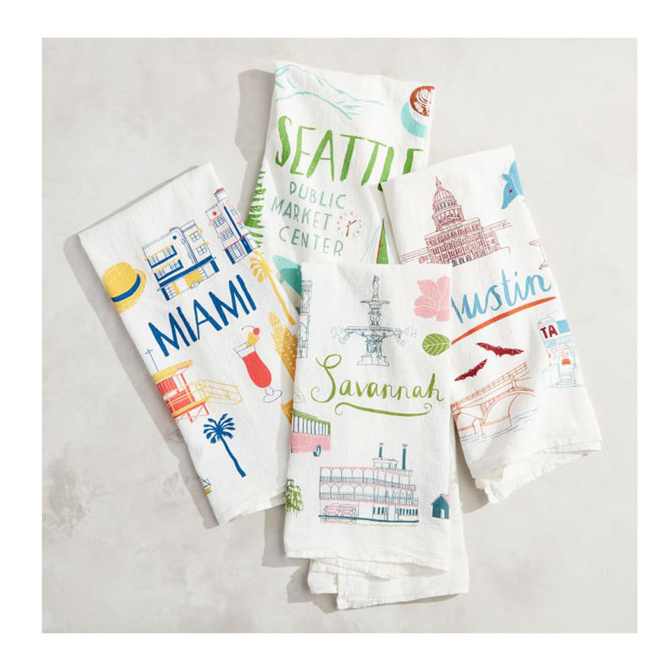 <p>Gift your loved one a personalized tea towel (or two) that will look beautiful in their home and show off their city pride—or help bring back memories of a fantastic trip. <a href="https://westelm.7eer.net/c/249354/267856/4336?subId1=RS29GiftsUnder25ThatStillFeelSpecialmseaverGifGal2600819202011I&u=https%3A%2F%2Fwww.westelm.com%2Fproducts%2Flcl-claudia-pearson-city-tea-towels-e1235%2F" rel="nofollow noopener" target="_blank" data-ylk="slk:$18, westelm.com;elm:context_link;itc:0;sec:content-canvas" class="link ">$18, westelm.com</a></p>